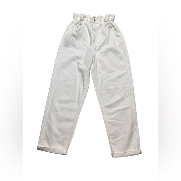 Madewell Womens The Convertible Paperbag Dad jean in Tile White size 28 - Picture 1 of 5